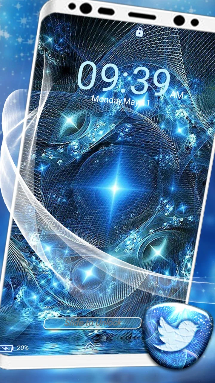 Blue Fractal Art Theme screenshot