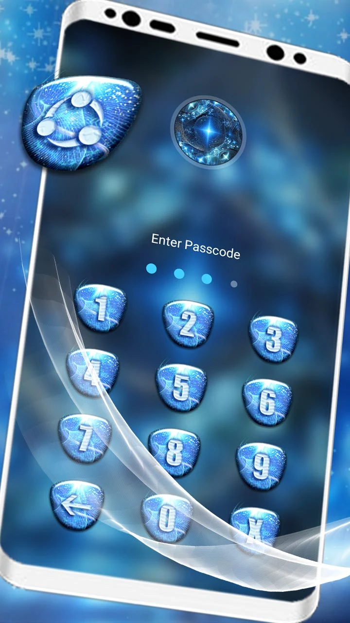 Blue Fractal Art Theme screenshot
