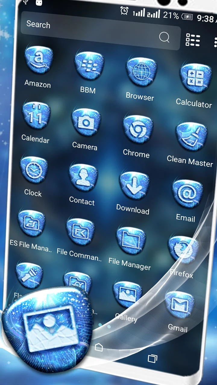 Blue Fractal Art Theme screenshot
