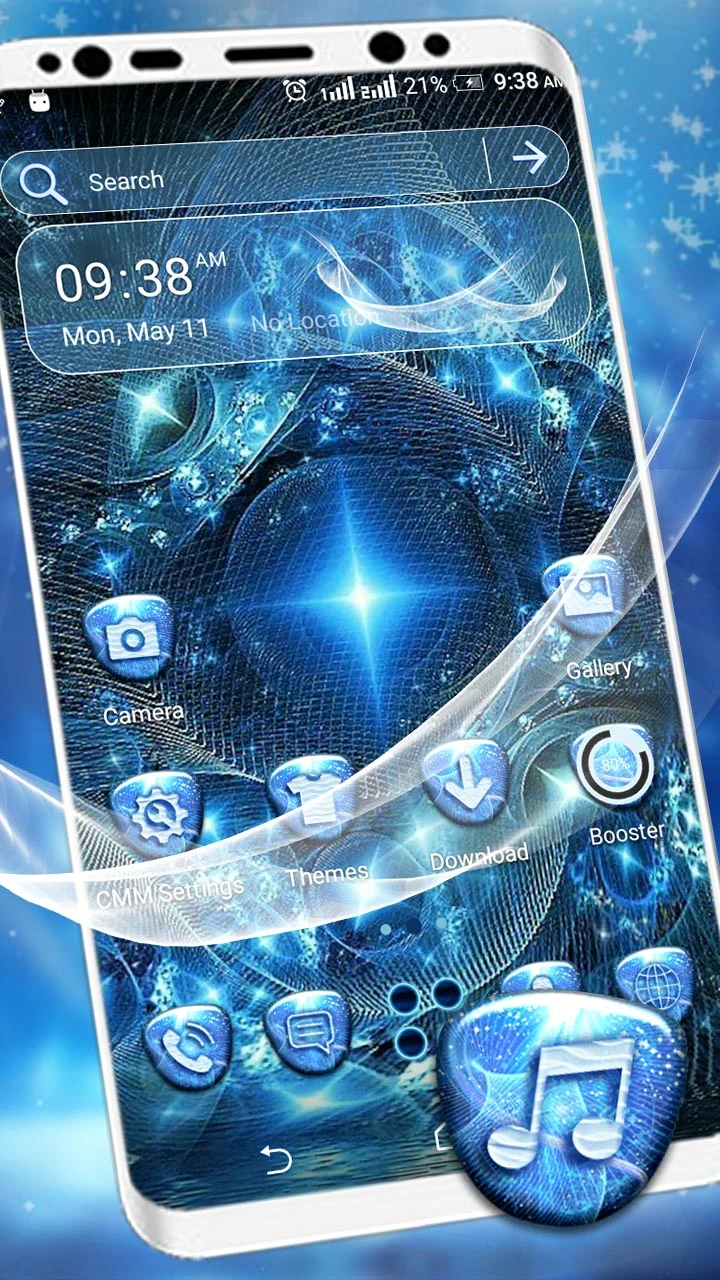 Blue Fractal Art Theme screenshot